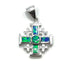 Sterling Silver with Opal Jerusalem Cross Pendant